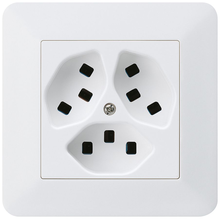 UP-Steckdose Hager kallysto.trend 3×T23 C ultraweiss