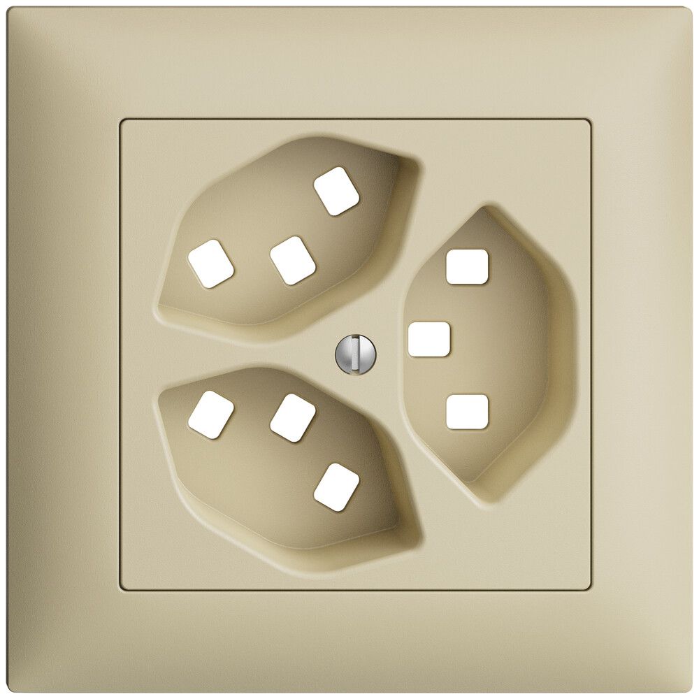 UP-Frontset EDIZIOdue vanille 88×88mm 3×T23