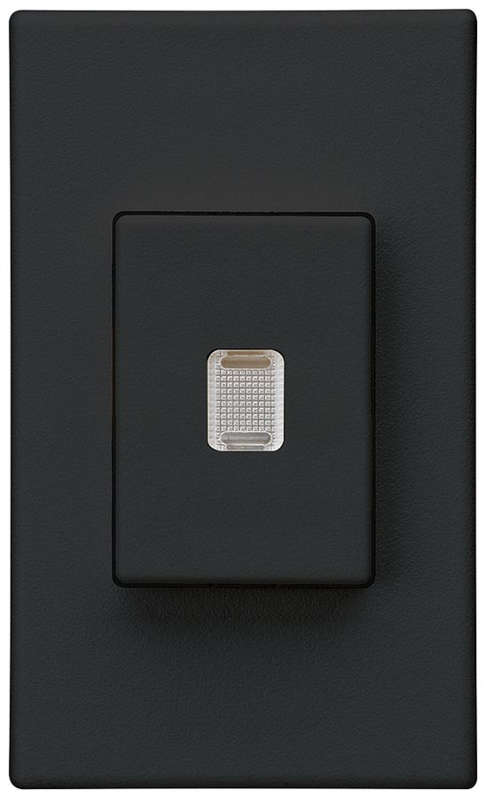 EB-Taster Hager FLF 10A/250V 0/1L beleuchtet schwarz