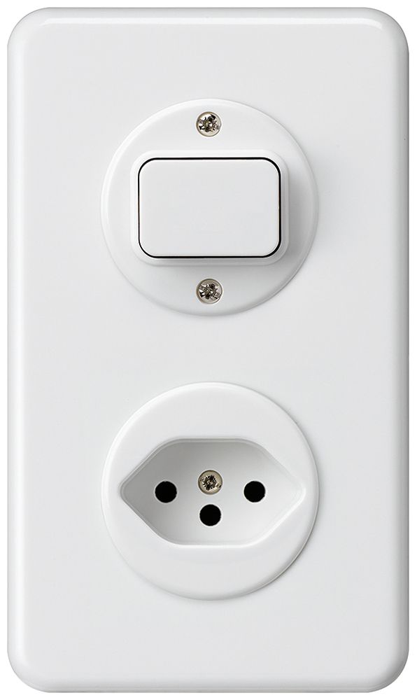 Combinaison ENC Hager basico I-I verticale poussoir+type 13 blanc