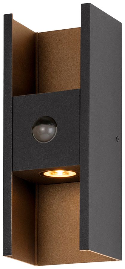 Applique LED SLV FLATT SEN 10W 620lm 2700K IP54 direct/indirect noir