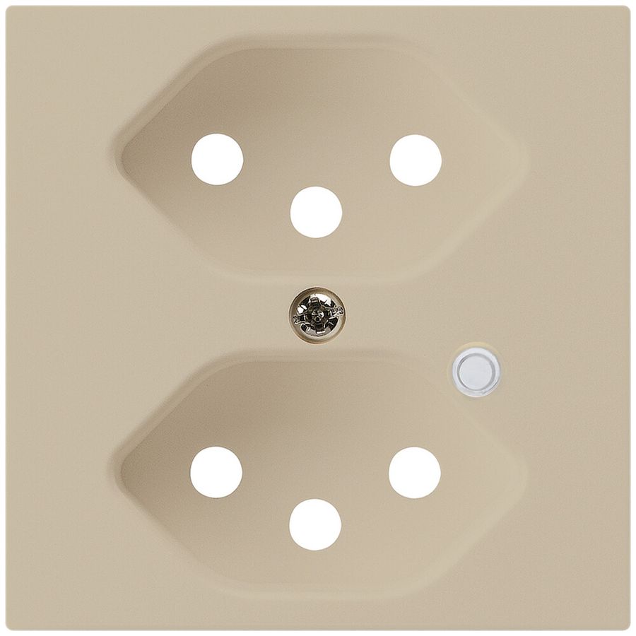 Frontplatte zu Steckdose Hager kallysto 2×T13 beleuchtet H beige