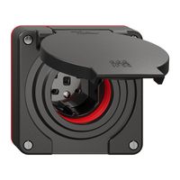 Steckdose NEVO N.CO 1×T25, IP55 gemäss SN 441011, m.roter Dichtung, schwarz