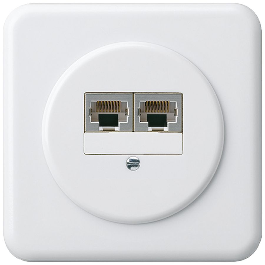 Scatola di raccordo INC basico 2×RJ45s separato bianco