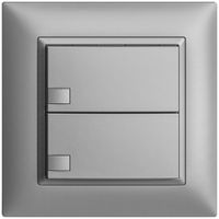 UP-Universaltaster 2×1T Schraubklemme EDIZIOdue silver, ohne LED