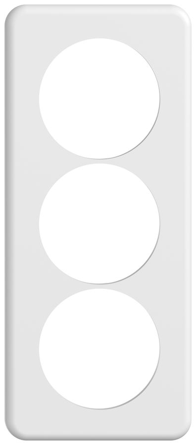 UP-Abdeckplatte STANDARDdue SNAPFIX® 3×1/1×3 3×Ø58 90×210mm ws