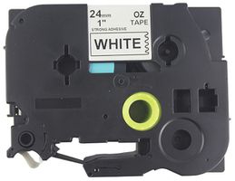 Schriftbandkassette kompatibel zu OZE-S251, 24mm×8m, weiss/schwarz