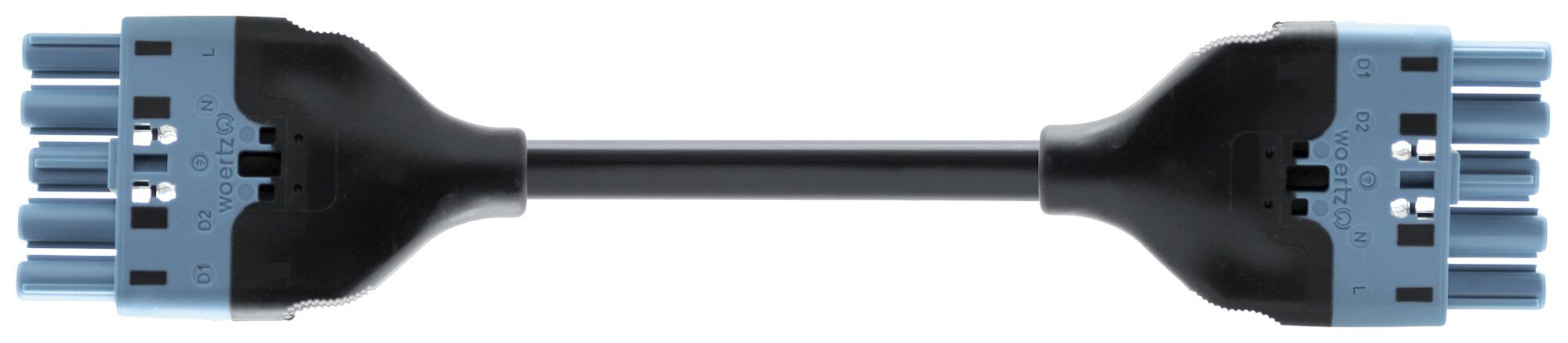Verbindungsleitung Woertz 49345/C2 5×1.5mm² 250V 16A 10m bl Buchse-Stecker Cca
