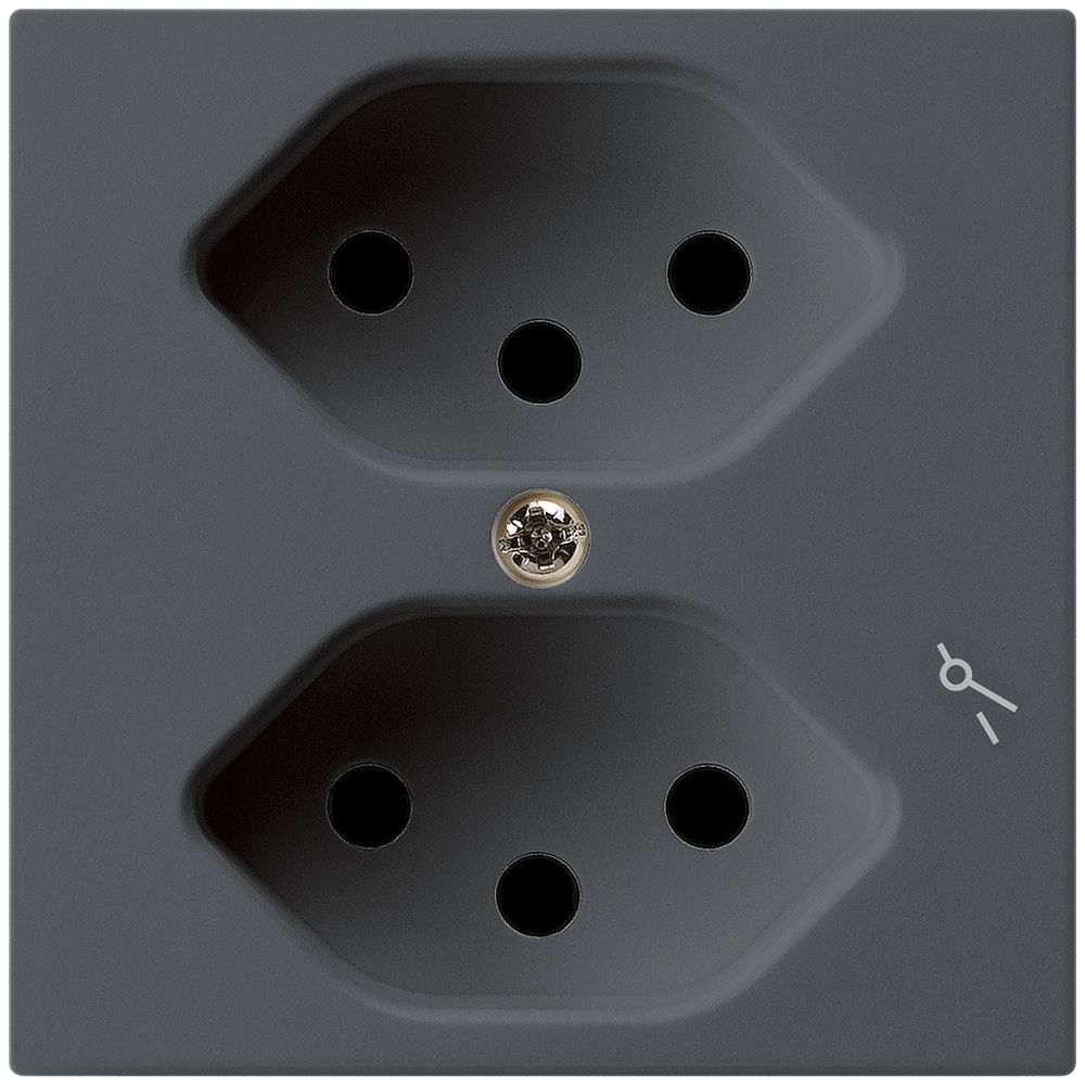 UP-Steckdose kallysto 2×T13/1 anthrazit mit Kinderschutz