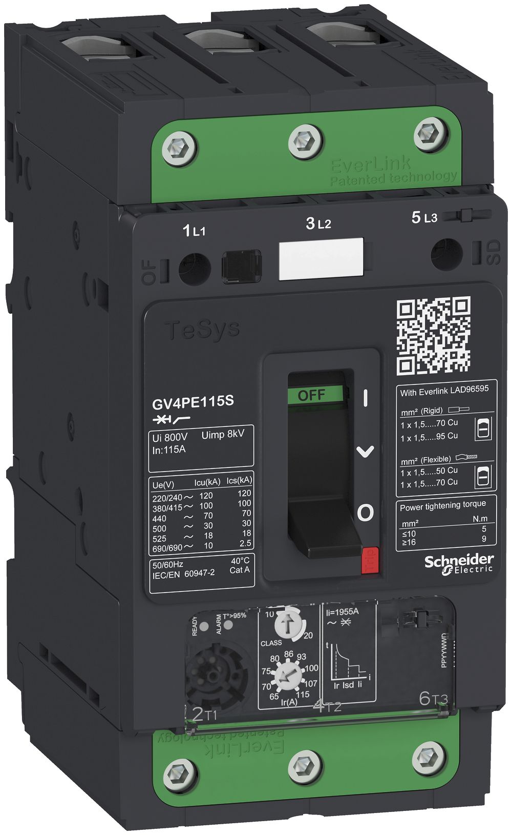 Salvamotore Tesys GV4PE25B, 25A, termico/magnetica, 25KA