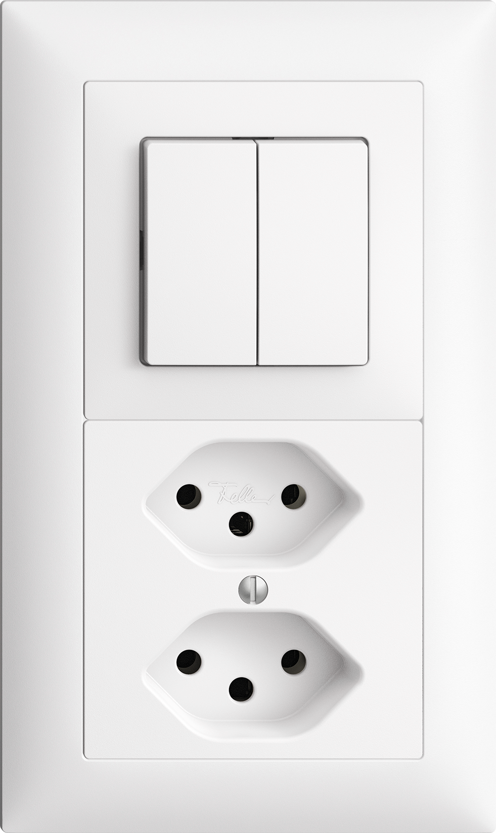 UP-Kombination Edue 2x1, Schalter 1/3+3/1P + Steckdose 2×T13 ws