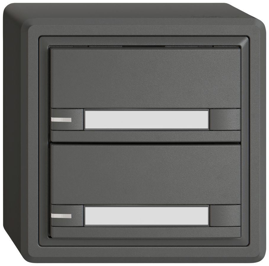 AP-Universaltaster EDIZIO.liv UNI SNAPFIX® 12…48V m.LED blau 2× Pap.dgu