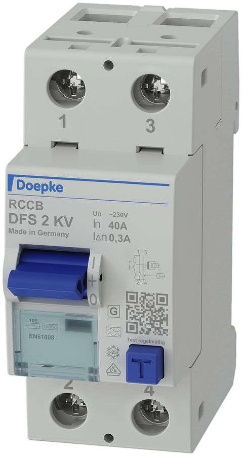 Interrupteur différentiel Doepke 40A 300mA 2L type A, légèrement retardé