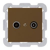 UP-Antennendose kallysto R/TV 19dB Durchgangsdose braun mit Befestigungsplatte