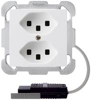 Prise INC 2×T23 kallysto blanc adapt. câble rond 5P L2&boîte G2704