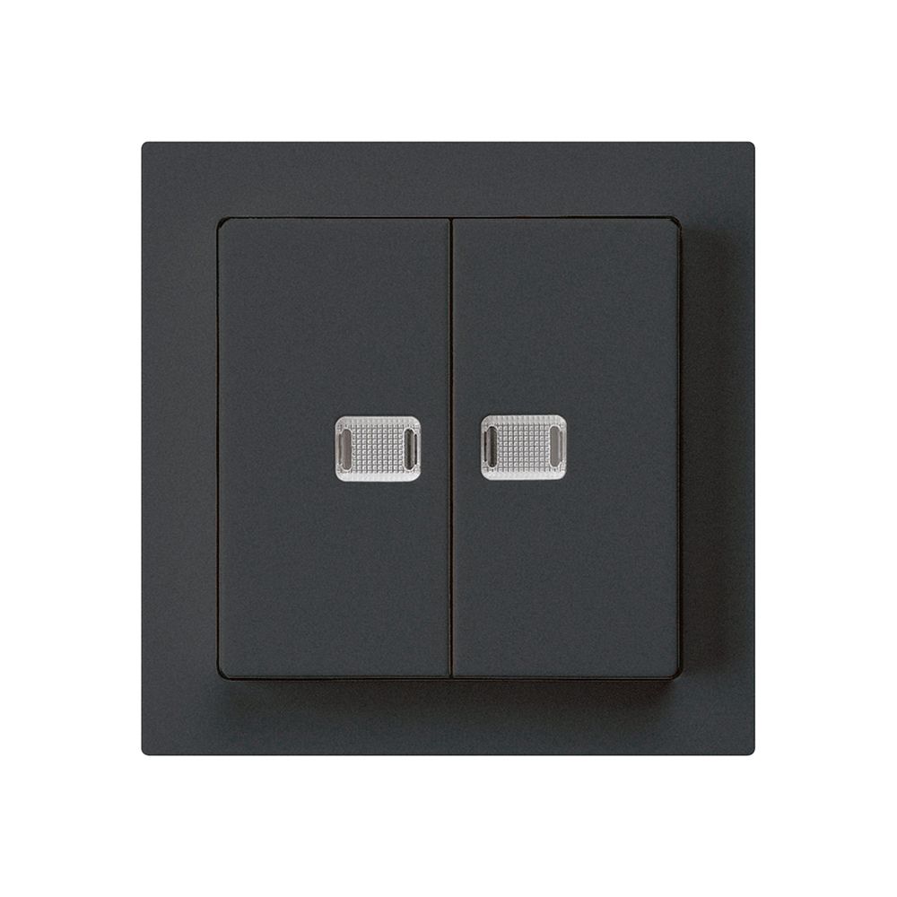 UP-Leuchttaster kallysto 2×A-R/1P mit 2 Linsen schwarz