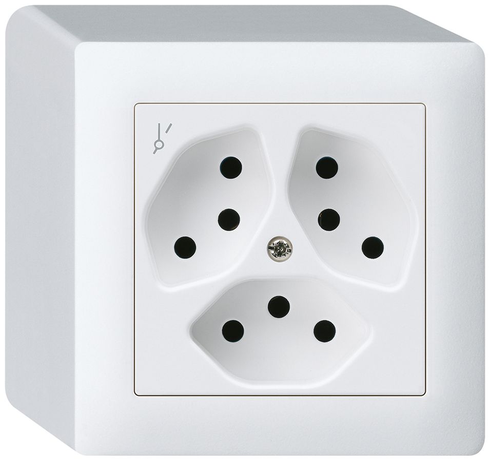 AP-Steckdose kallysto 3×T13/1S weiss