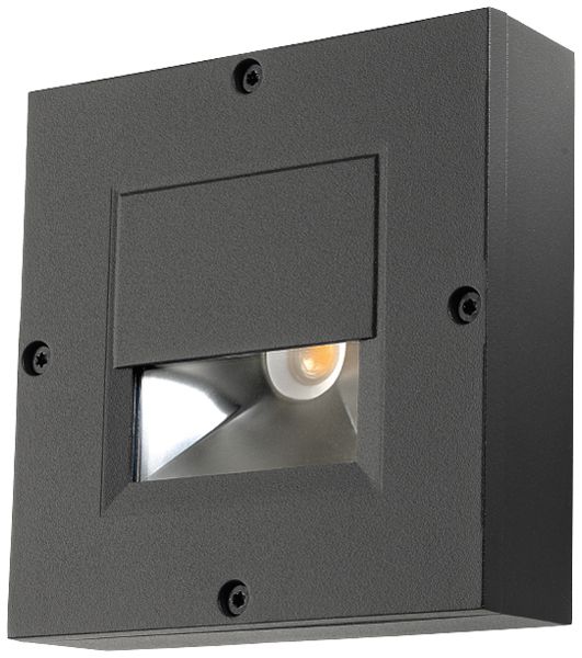 LED-Anbauleuchte SG Callisto 3W 140lm 840 IP65 DIM 110×110mm anthrazit