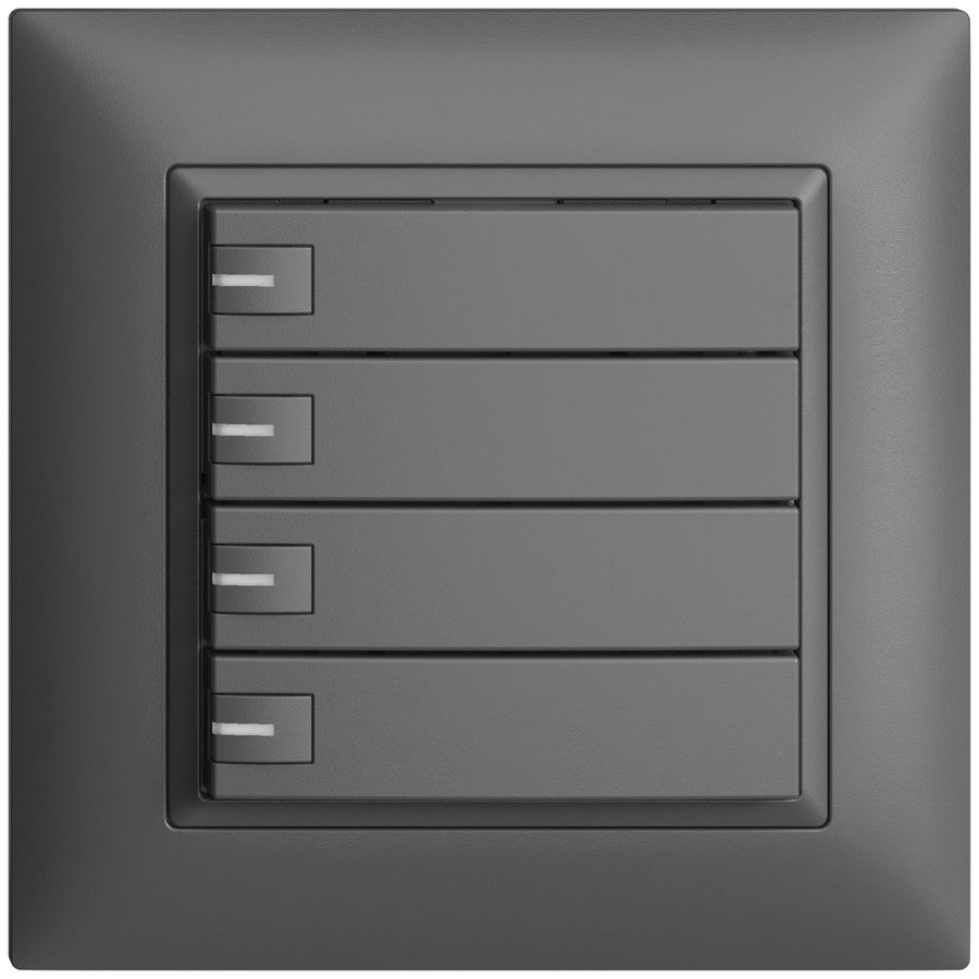 UP-Universaltaster 4×1T Schraubklemme EDIZIOdue dunkelgrau mit LED