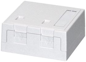 AP-Anschlussdose KS Dätwyler weiss für 2 Module mit Staubschutz