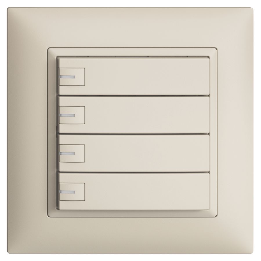 UP-KNX-Taster RGB EDUE FMI, 250mW, m.RGB-LED, 4×Taste, 1×Tastenbelegung, crema