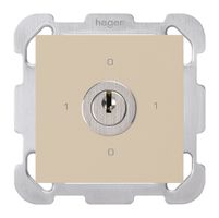 UP-Drehschalter kallysto 0/1L beige mit Schloss Kaba 8