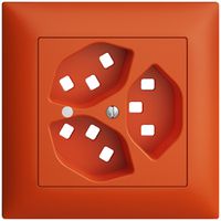 UP-Frontset EDIZIOdue orange 88×88mm 3×T23 mit Linse