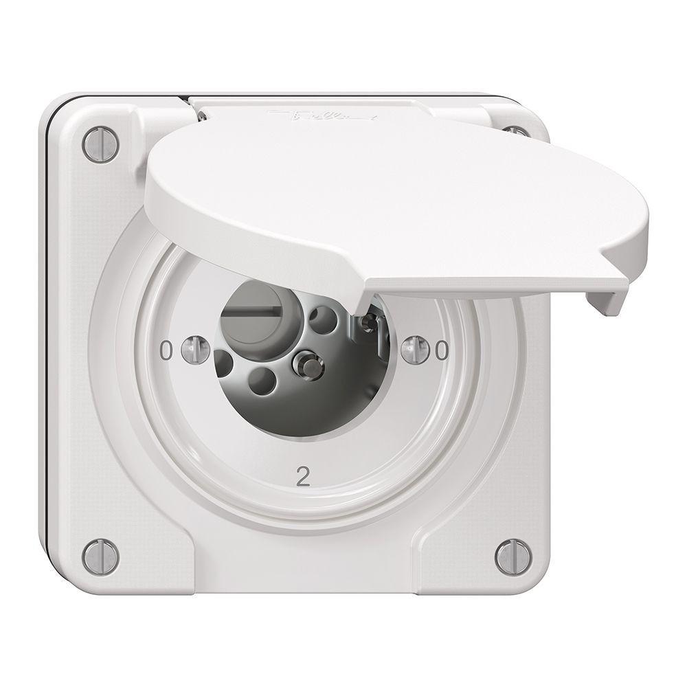 Interrupteur rotatif NUP NEVO, 2/2L, sans cylindre, KS, 0-1-0-2, blanc