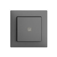 UP-Leuchttaster EDIZIOdue A-R/1P dunkelgrau mit Linse, LED gelb