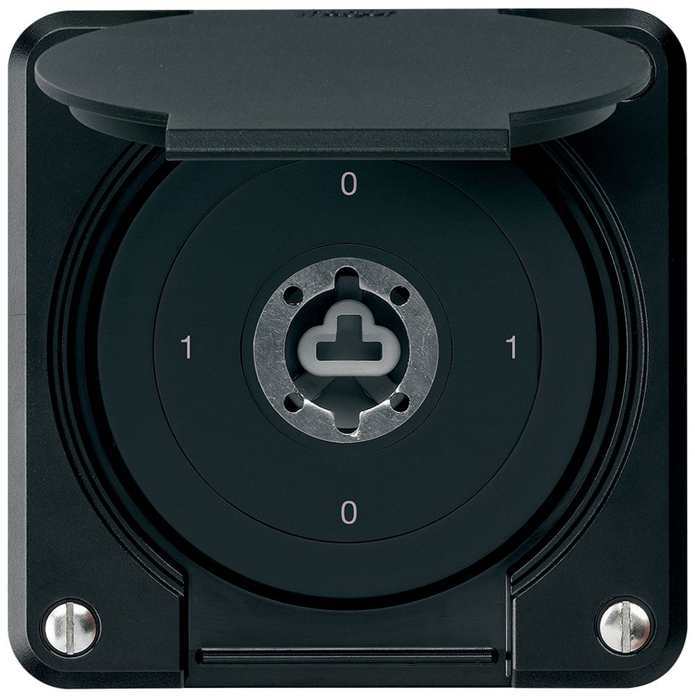 Interrupteur à clé ENC robusto IP55 avec clapet sans cylindre S0/3P noir