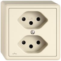 AP-Steckdose EDIZIO.liv SNAPFIX® 2×T13 1×S cr