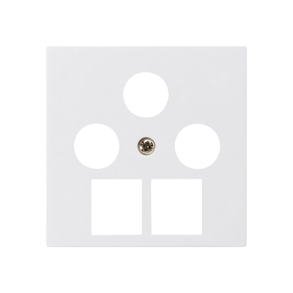 Placca frontale kallysto 3×coassiale/2×RJ45 bianco