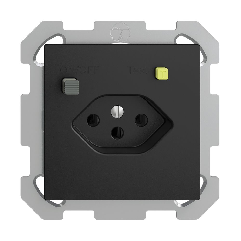 UP-Steckdose EDIZIOdue T13 FI 30mA FM, schwarz