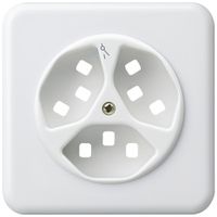 UP-Frontset zu Steckdose Hager basico 3×Typ 23 1×S G weiss