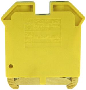Schutzleiter-Reihenklemme Woertz Ex 6…16mm² Schraubanschluss 2×1 TH35 grün/gelb