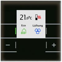 Thermostat d'ambiance KNX ENC MDT SCN-RTRGS.02S écran LED verre noir