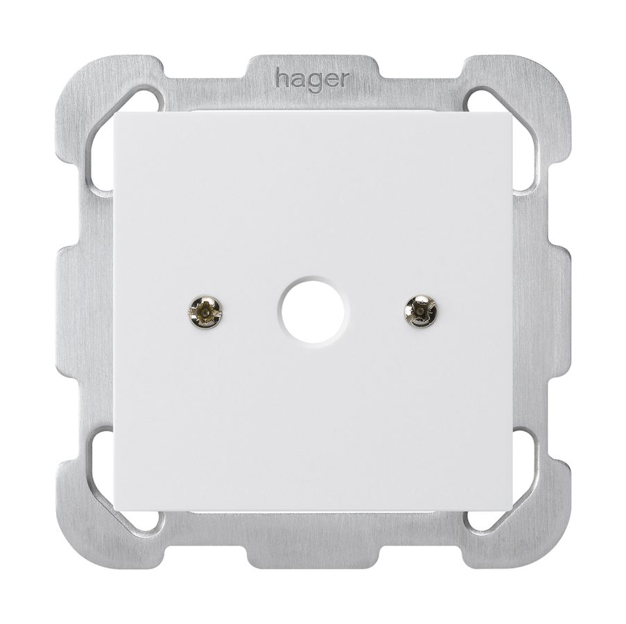 UP-Durchgangsdose kallysto weiss Ø9mm ohne Klemmeneinsatz mit Befestigungsplatte