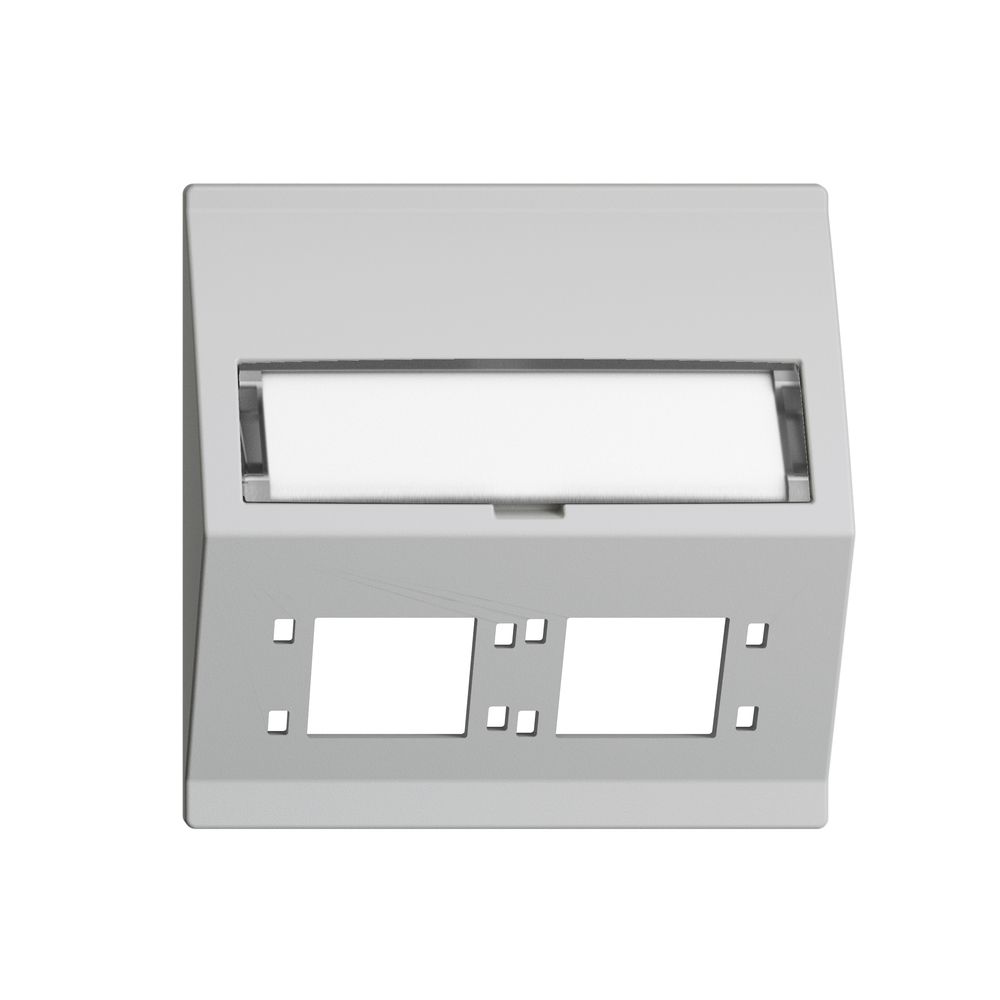 EB-Montageset EDIZIOdue F Schrägauslass 2×R&M Kat.6A/LC spezial, hellgrau