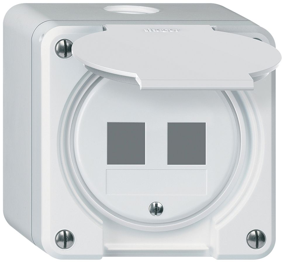 AP-Montageset robusto HMS IP55 weiss für 2×Modul