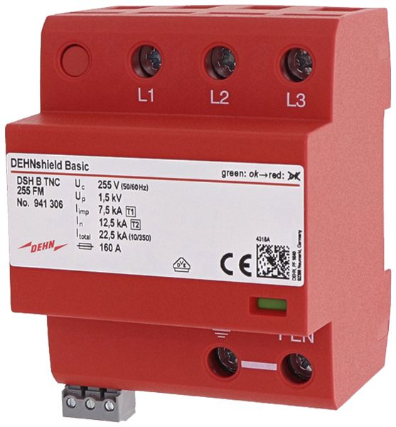 Kombiableiter DEHN/elvatec SE DSH B TNC 255 FM, TN-C, 230V 22.5kA