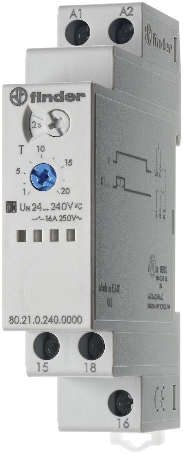 Zeitrelais 1U 16A 12…240VAC