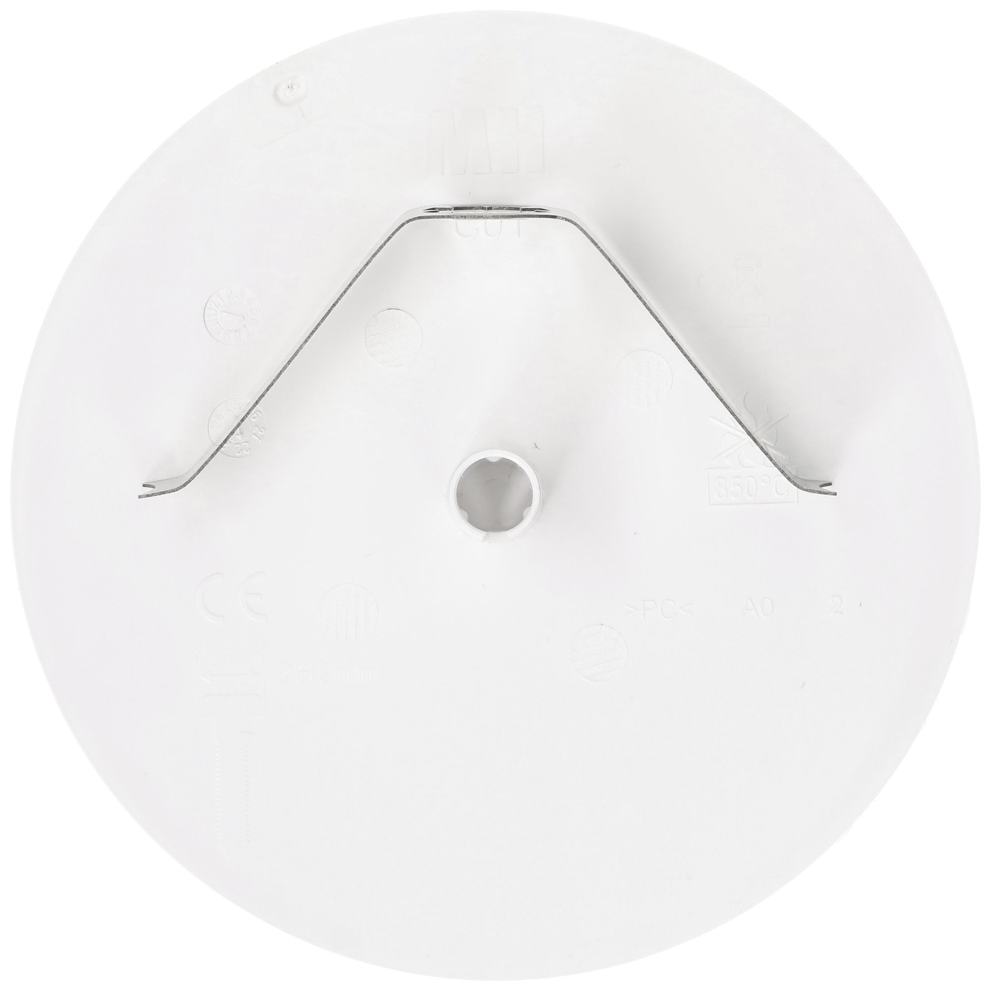 Rosace de plafond MH clips à ressort enfichable Ø98×3mm blanc