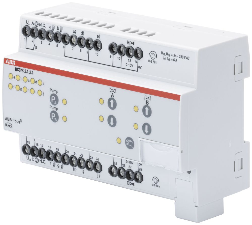 REG-Heiz-/Kühlkreis Controller ABB HCC/S 2.1.2.1 KNX, 2-fach, bedienbar