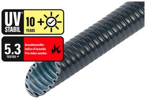 KRGK-Rohr Plica PE-UV M32 biegsam PVC -15…60°C schwarz