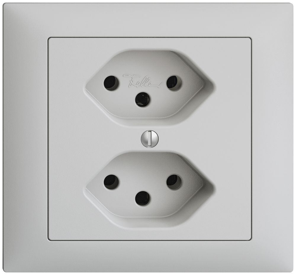 EB-Steckdose EDIZIOdue 2×T13 hellgrau