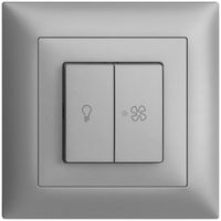 Kit frontale INC EDIZIOdue silver 88×88mm bottone doppio