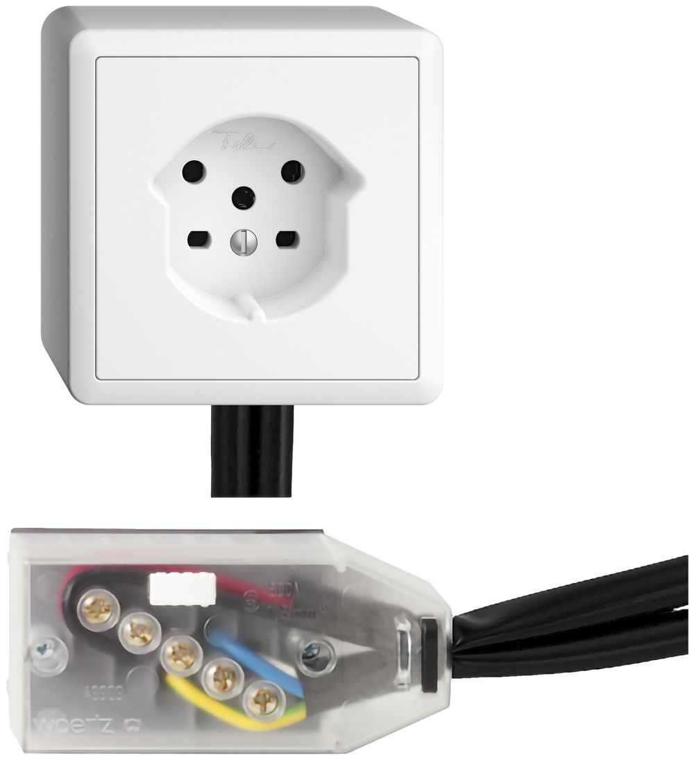 Prise AP EDIZIOdue T15 blanc Snap pour câble plat Technofil