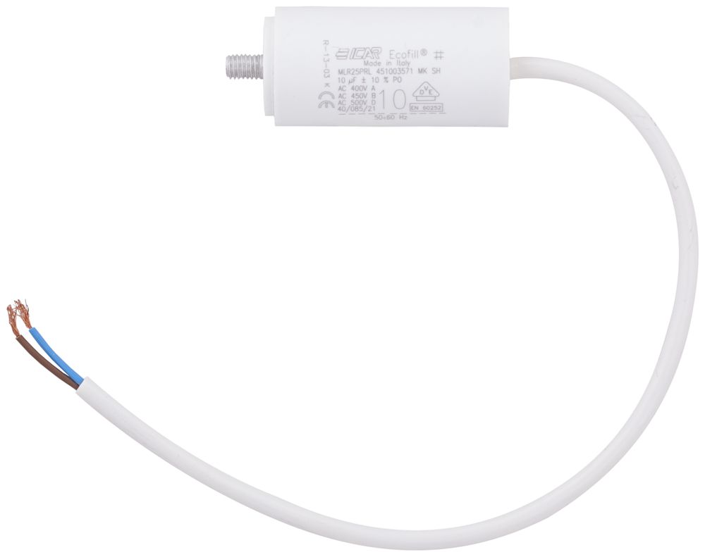 Condensatore ICAR MLR25PRL451003571 10µF 450V per motore Ø35×71mm