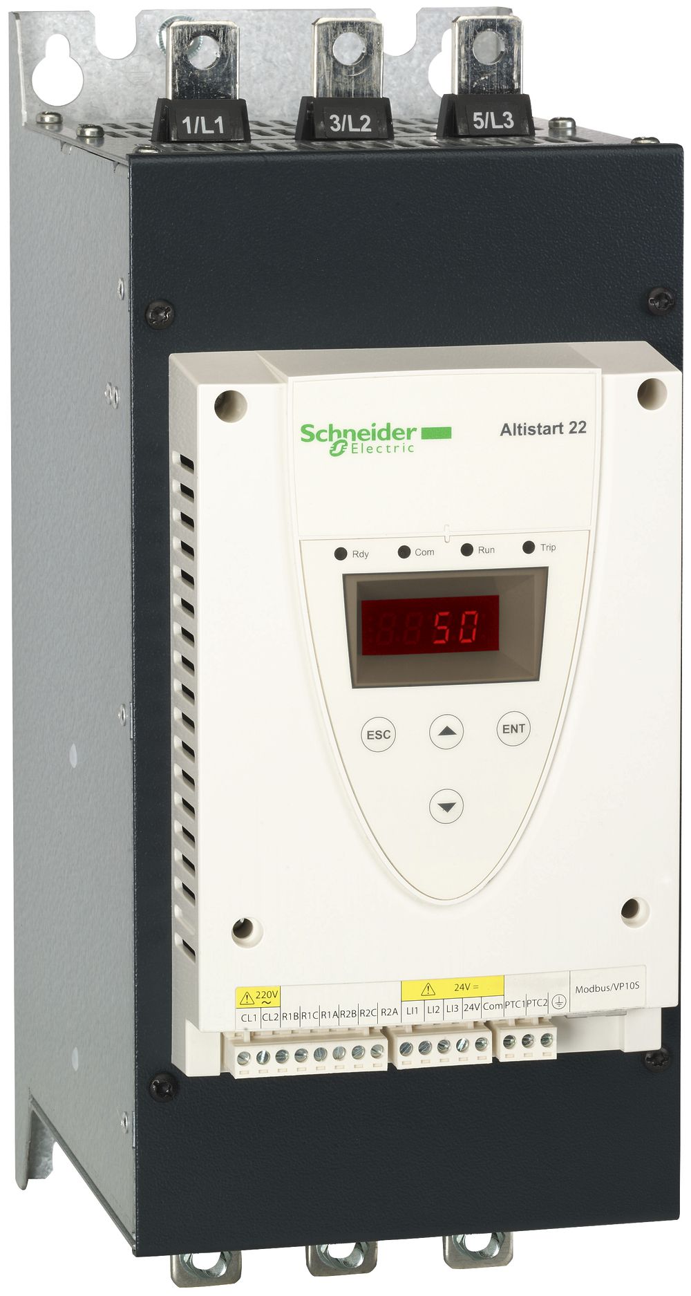 Softstarter Schneider Electric 230…440V, 170A, 90kW, ATS22C17Q