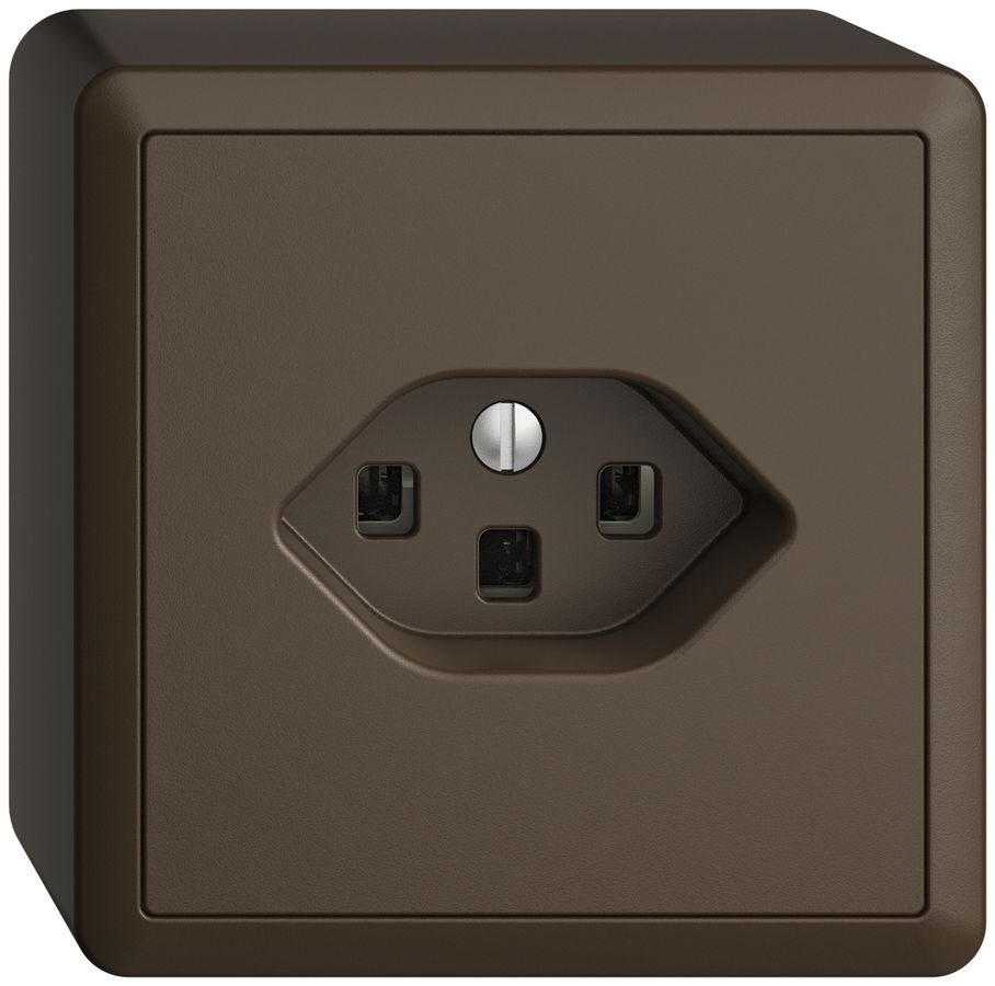 AP-Steckdose EDIZIOdue T23 16A coffee, mit Steckklemmen